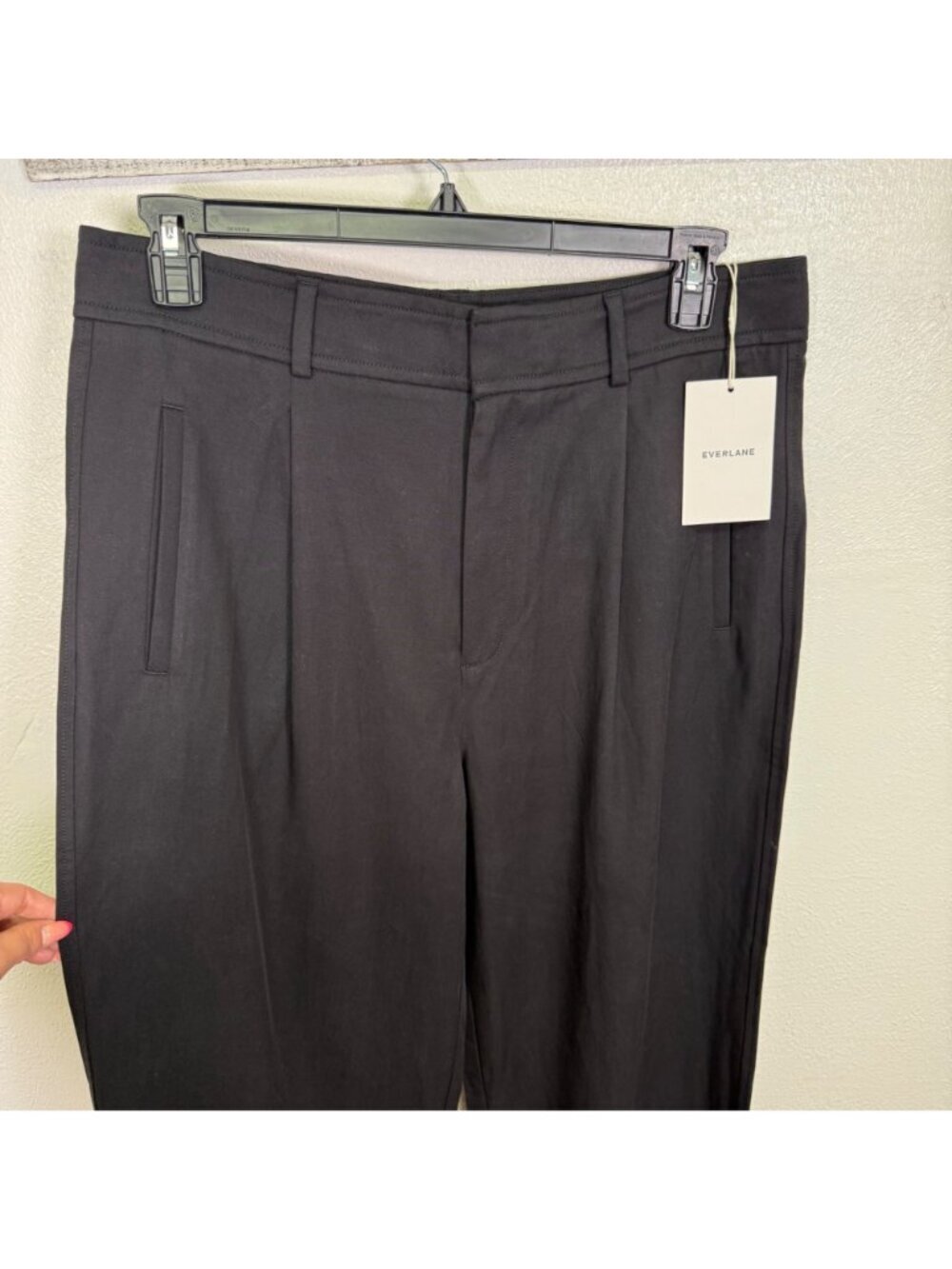 EVERLANE The Draper Pleated Pant High Rise Wide Leg Black Trousers Capsule 14S - Picture 15 of 16